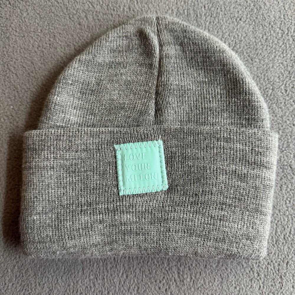Love Your Melon Light Grey Acrylic Cuffed Beanie One Size (Adult) Made in‎ USA